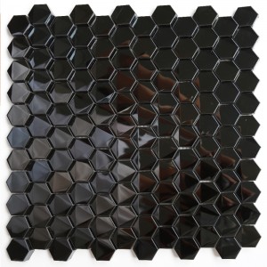 Telhas de mosaico de aço inoxidável da cozinha preta sextavada de Blacsplash do banheiro